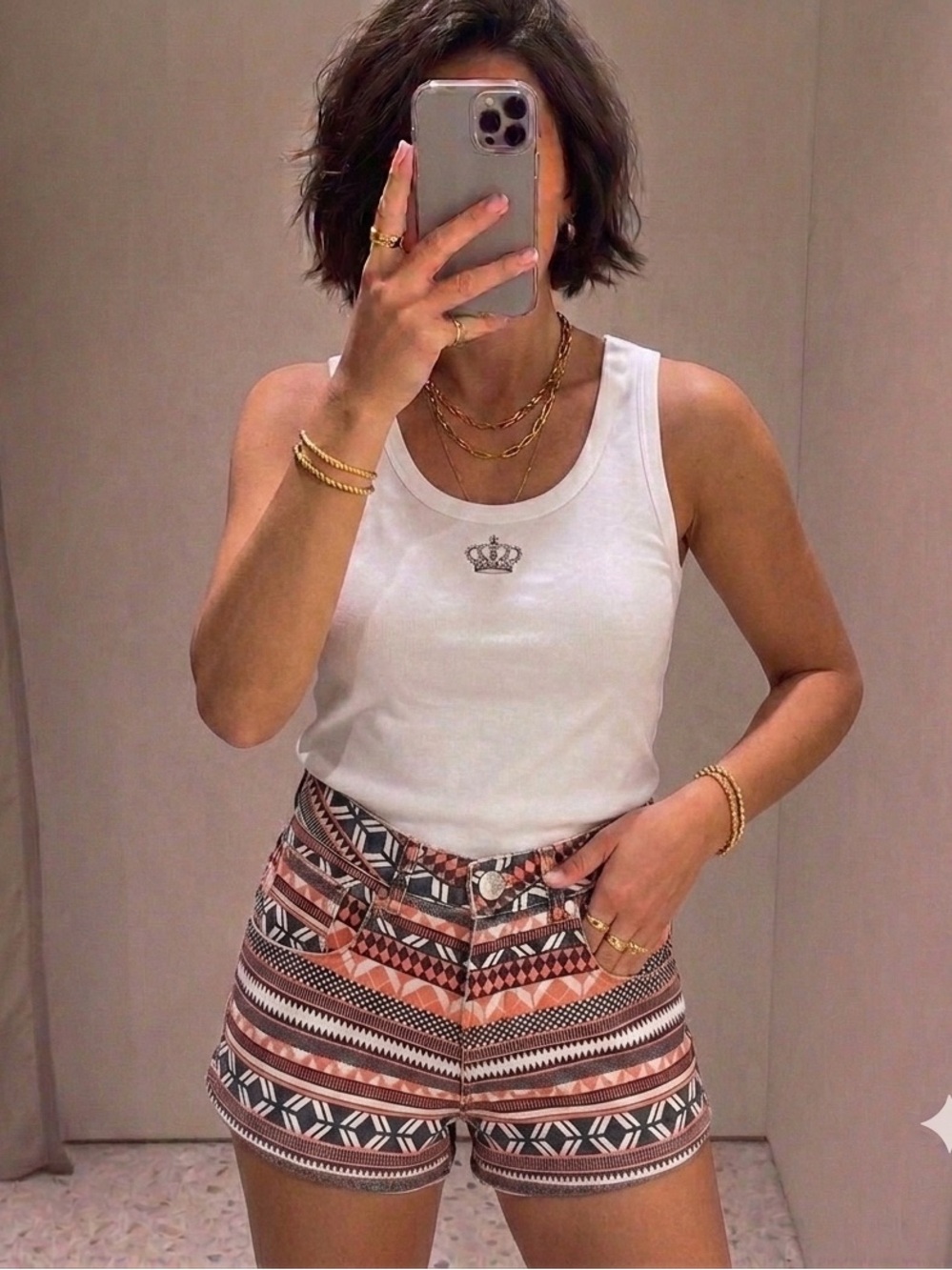 𝅺printed Jeans Shorts